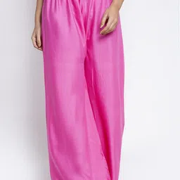 GRACIT Women Pink Solid Flared Palazzo-image-14