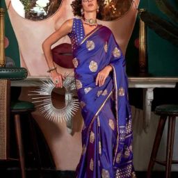 Odette Blue Woven Design Saree-image-21