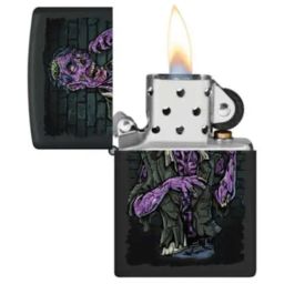 Zippo Zombie Graphic Black Brass Windproof Pocket Lighter-image-8