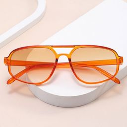 LULU & SKY Women Regular Lens Aviator Sunglasses B5317-ORANGE TEA-image-4