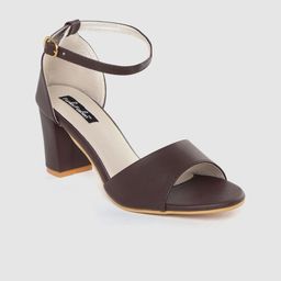Funku Fashion Women Coffee Brown Solid Block Heels-0
