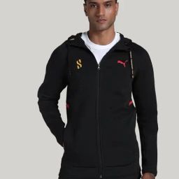 Puma Black Cotton Regular Fit Sports Hoodie-image-71