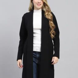 Monte Carlo Black Regular Fit Self Pattern Shrug-37