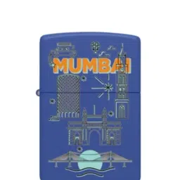 Zippo Blue Brass Mumbai Graphic Blue Brass Windproof Pocket Lighter-image-38