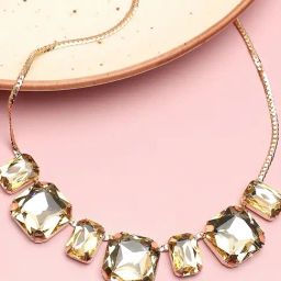 SOHI Gold Designer Stone Necklace-image-13