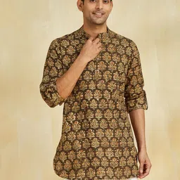Fabindia Men Ethnic Motifs Printed Thread Work Kurta-picture-24