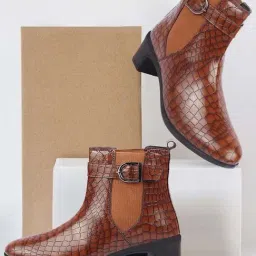 Fausto Women's Tan Chelsea Boots-picture-9