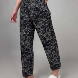 Bewakoof Black Printed Pyjamas-image-16