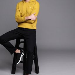 Allen Solly Sport Men Mustard Yellow Solid Hooded Sweatshirt-image-8
