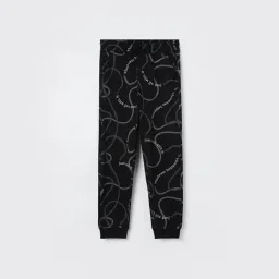 Fame Forever by Lifestyle Kids Black Printed Regular Fit Trackpants-picture-31