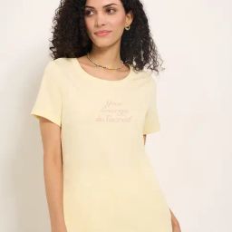 Honey By Pantaloons Yellow Cotton Regular Fit Printed T-Shirt-picture-41