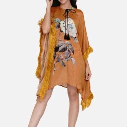 The Kaftan Company MustardPolyester Regular Fit Floral Casual Dress-image-86