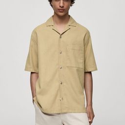 MANGO MAN Denim Effect Opaque Casual Shirt-image-39
