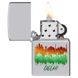 Zippo Satin Brass Delhi Skyline Graphic Satin Brass Windproof Pocket Lighter-image-16