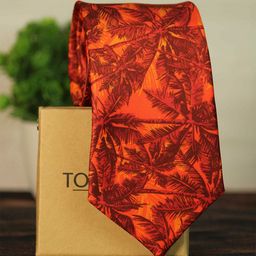 Tossido Men Orange & Red Printed Microfiber Broad Tie-image-39