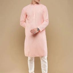 Sanwara Pink & White Regular Fit Chikankari Kurta & Churidar Set-image-33