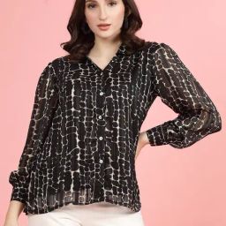 Melon by PlusS Black Printed Casual Shirt-image-70