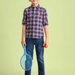 U.S. Polo Assn. Boys Blue Cotton Checks Shirt-picture-27