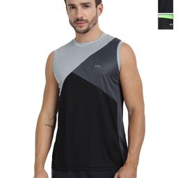 FTX Pack Of 3 Colourblocked Round Neck Sleevesless T-shirts-image-65
