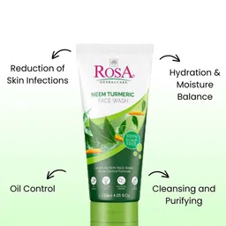ROSA Set Of 3 Neem Turmeric Face Wash With Vitamin -E  Deep Cleansing- 120ml Each image 3