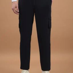 Cantabil Men's Solid Navy Blue Solid Full Length Lower-image-85