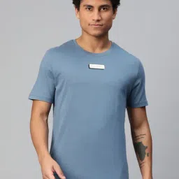 ALCIS Blue Regular Fit Printed Sports T-Shirt-image-55