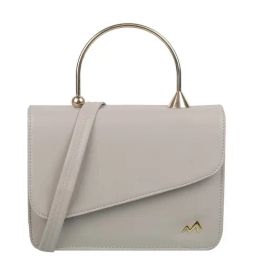 Metro Grey Solid Medium Satchel Handbag-image-79