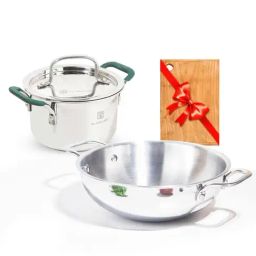 The Indus Valley Silver Stainless Steel Cookware Kadhai (2.7 L)-image-39