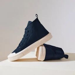 Styli Men's Hi-Top Canvas Navy Ankle High Sneakers-image-2