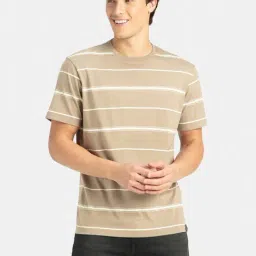 Jockey Beige Regular Fit Striped T-Shirt-picture-40