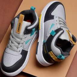 Asian Men's Grey Ankle High Sneakers-image-31