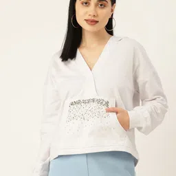 Antheaa Women White Printed Hooded Sweatshirt-picture-31