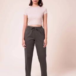 Go Colors! Grey Cotton Mid Rise Pants-image-92