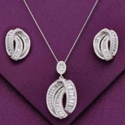 Kai Jewel Sterling Sterling Crystal Pendant with Chain & Earrings Set for Women-image-72