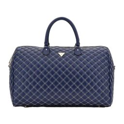 Guess Navy & White Cruise Vibe Quilted Weekender Duffle Bag-image-73