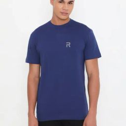 RIVOLTA Navy Slim Fit Cotton Crew T-Shirt-image-45