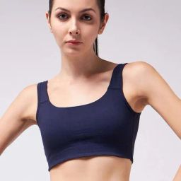 Color Capital Blue Cotton Regular Fit Sports Bra-image-25