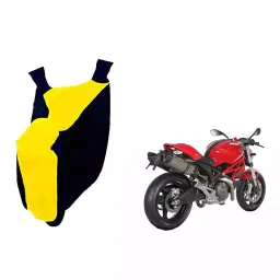 Auto Pearl Waterproof Two Wheeler Cover For Ducati Monster 795 (Yellow & Blue)-image-80