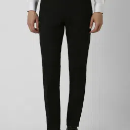 Peter England Black Slim Fit Trousers-image-103