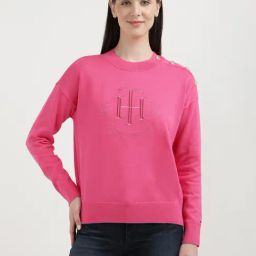 TOMMY HILFIGER Pink Cotton Graphic Print Sweatshirt-image-81
