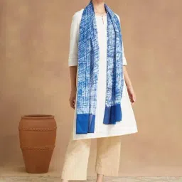 Fabindia Indigo Cotton Printed Stole-picture-49
