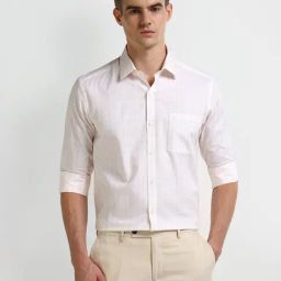 Arrow Orange Cotton Regular fit Checks Shirt-picture-42
