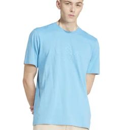 Adidas Originals Blue Cotton Regular Fit Logo Printed Sports T-Shirt-image-54