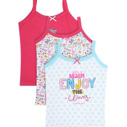 Bodycare Kids Girls Pack Of 3 Assorted Cotton Basic Vests KIA9204B-PK001-39