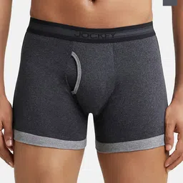Jockey Men Charcoal Grey Pack of Two Solid Boxer Briefs 1017-0205-BE-MM-3