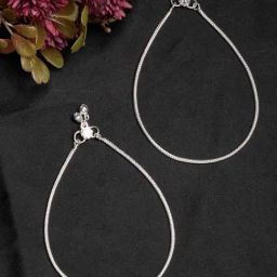 NVR Silver-Plated Anklets for Women Pair of 1-55