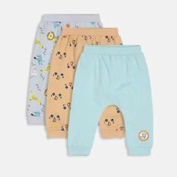 MINIKLUB Kids Multicolor Printed Trousers (Pack Of 3)-image-94
