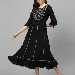 Stylum Black Embellished Midi Dress-image-20