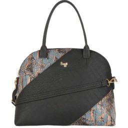 Baggit Black PVC Textured Bowler Handbag-image-53