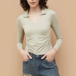 Ginger by Lifestyle Green Solid T-Shirt-image-88